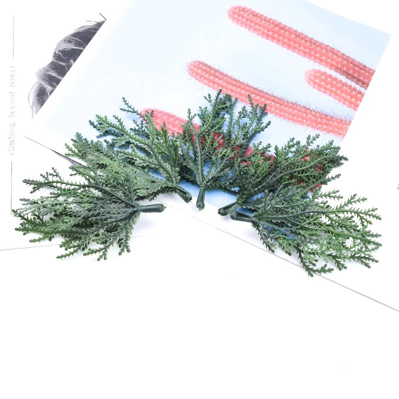 10 Pieces Artificial Leaves Greenery Home Decoration Accessories Christmas Wedding Diy Potted Plants Scrapbooking Gift Candy Box