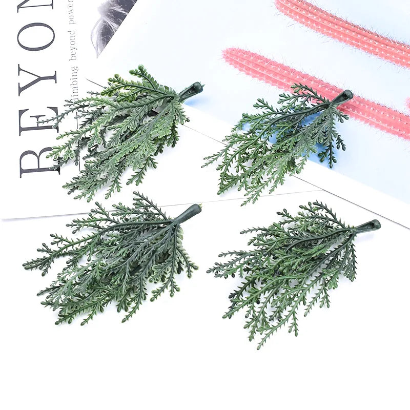 10 Pieces Artificial Leaves Greenery Home Decoration Accessories Christmas Wedding Diy Potted Plants Scrapbooking Gift Candy Box