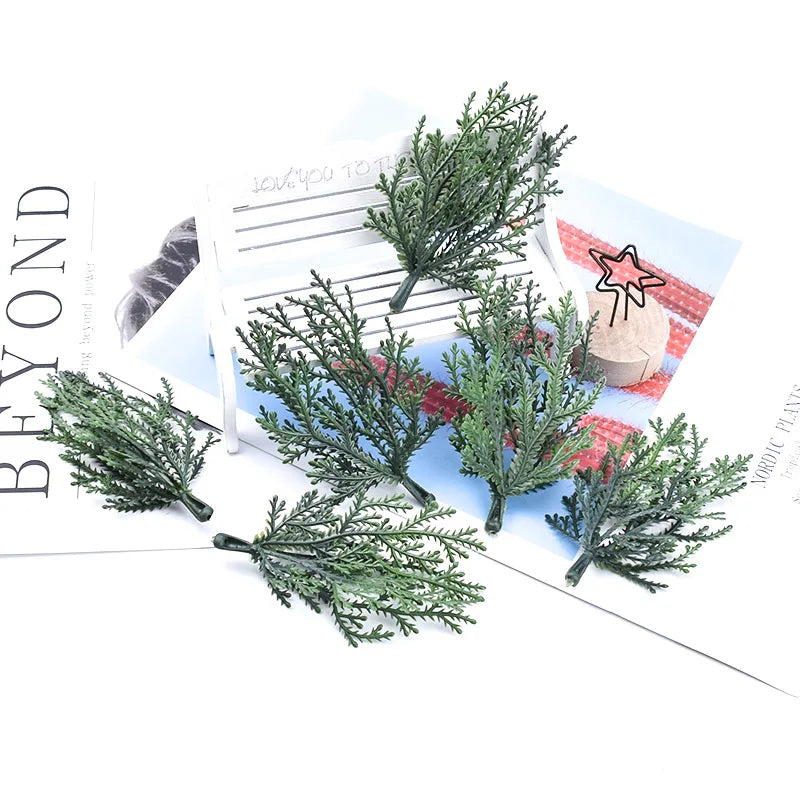 10 Pieces Artificial Leaves Greenery Home Decoration Accessories Christmas Wedding Diy Potted Plants Scrapbooking Gift Candy Box