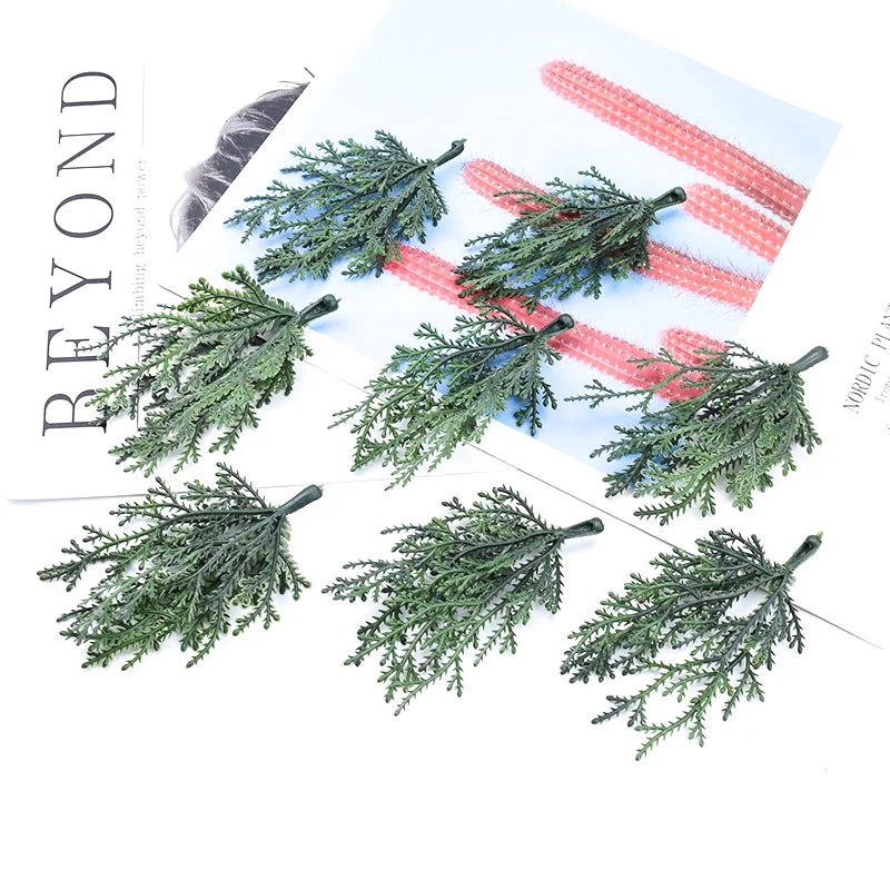 10 Pieces Artificial Leaves Greenery Home Decoration Accessories Christmas Wedding Diy Potted Plants Scrapbooking Gift Candy Box