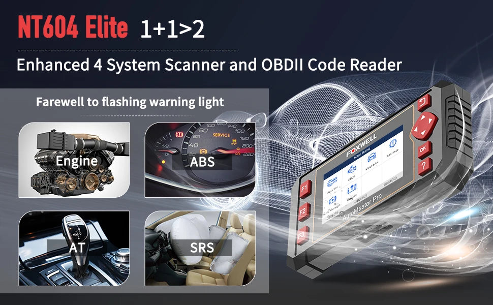 FOXWELL NT604 Elite OBD2 Scanner

🔧 Professional car diagnostic tool – reads engine, ABS & transmission codes with free updates.
💶 €139.99 – €169.99