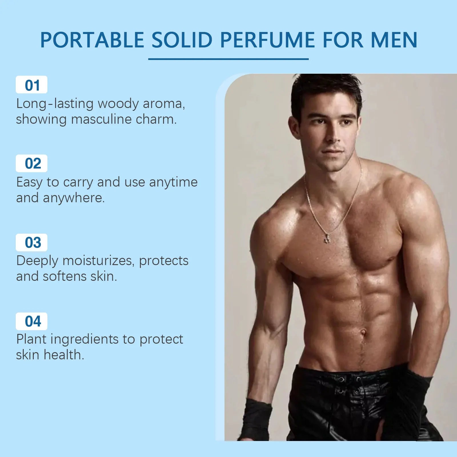 Pheromone Cologne Solid Perfume – Woody Scent

🌲 Rich woody pheromone scent for men & women.
Portable, stylish, and perfect for everyday or travel.

💶 Price: €12.99 – €15.99