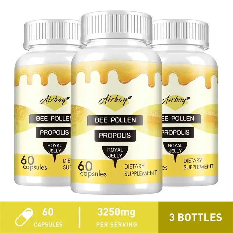 Bee Pollen with Propolis & Royal Jelly (Supplements)
💰 Price: €17.30
🍯 Natural bee pollen + royal jelly.
💪 Supports immunity & energy.
🌿 Rich in antioxidants for daily health.