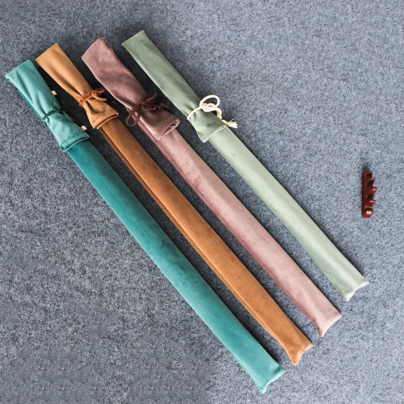 110x6.5cm Thick Velvet Flute Storage Bag Long Bamboo Flute Integrated Storage Protective Cover Flute Dustproof Bags