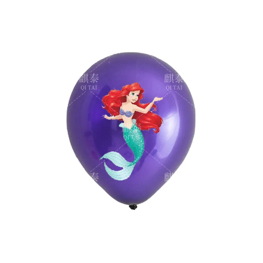 20pcs Little Mermaid Latex Balloon Party Supplies Ariel Princess Party Balloons for Kids Birthday Party Decor