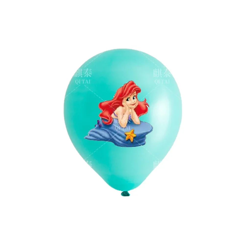 20pcs Little Mermaid Latex Balloon Party Supplies Ariel Princess Party Balloons for Kids Birthday Party Decor