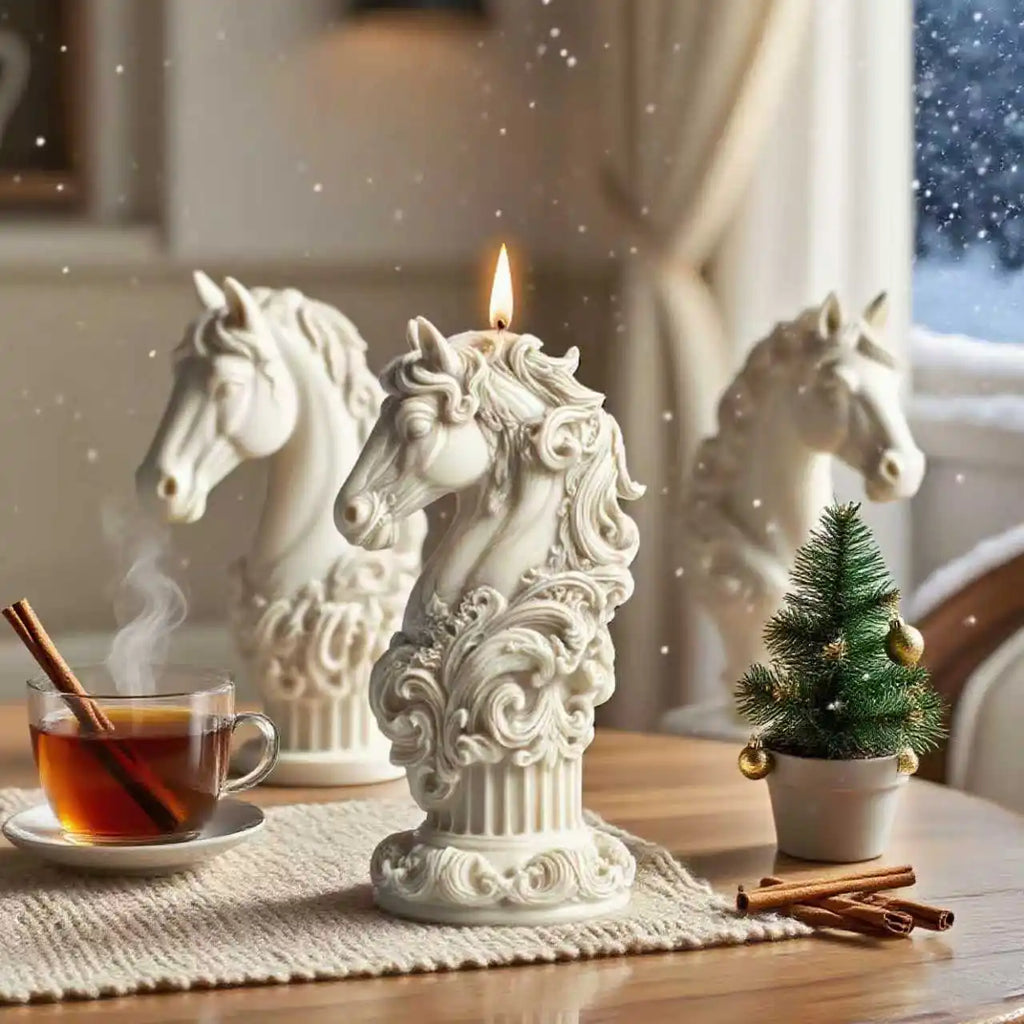 3D Exquisite Horse Head Silicone Mold for DIY Aromatherapy Candle Making Creative Home Decor Craft Mould for Resin Soap