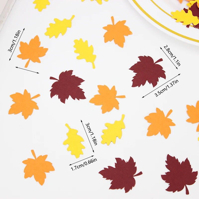 100pcs autumn Thanksgiving maple leaf confetti, birthday wedding party maple leaf shaped desktop decoration supplies