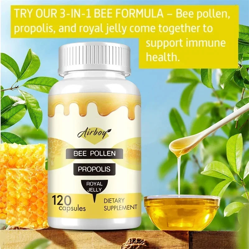 Bee Pollen with Propolis & Royal Jelly (Supplements)
💰 Price: €17.30
🍯 Natural bee pollen + royal jelly.
💪 Supports immunity & energy.
🌿 Rich in antioxidants for daily health.