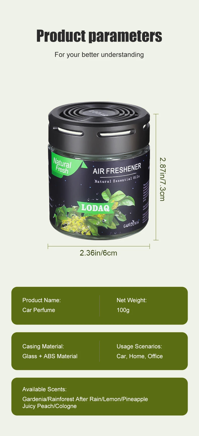 Car Solid Perfume (Glass Jar)

Long-lasting car perfume in a stylish glass jar.
Removes odors and keeps your car fresh with soothing scents.

💶 Price: €8.99 – €11.99