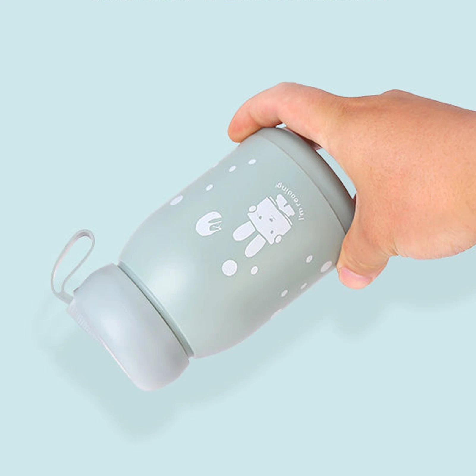 330ml Double Layer Insulated Mug Good Sealing Small Portable Cute Rabbits Insulated Mug for Travelling Outdoor Sports