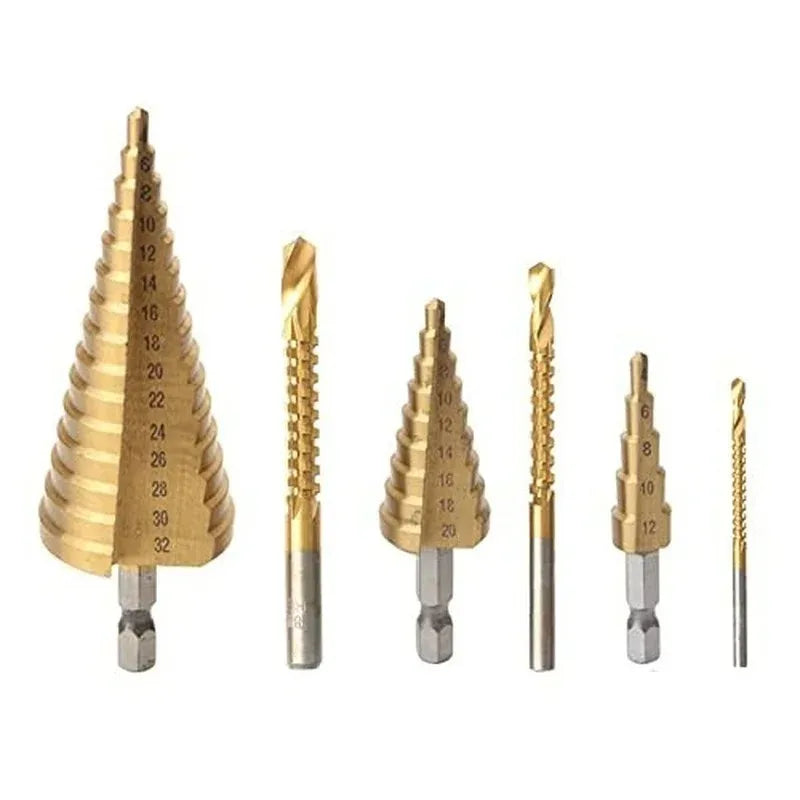 6PCS Titanium Coated Drill Bit Set

⚙️ High-quality step drill bits in 3 sizes.
Perfect for woodworking, metalworking, and DIY projects.

💶 Price: €14.99 – €18.99
