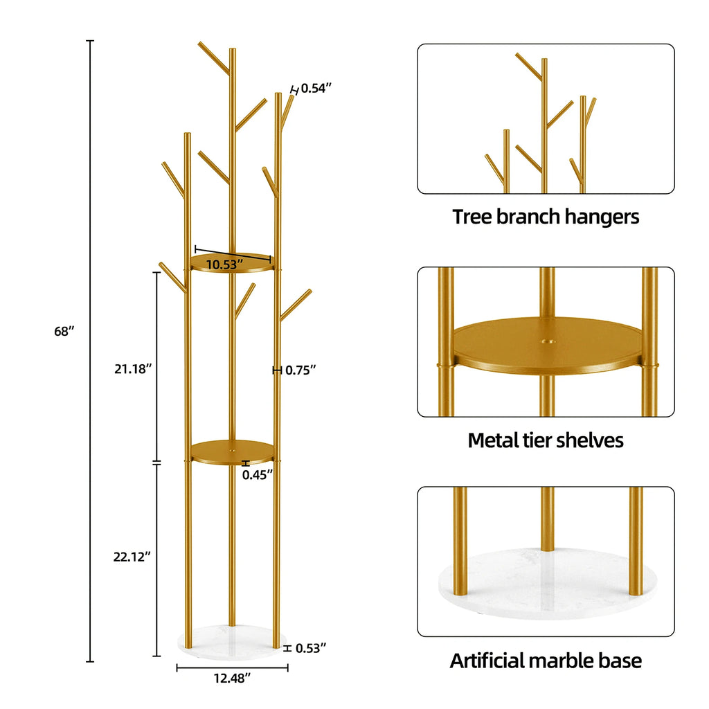 Heavy Duty Marble Coat Rack (Gold)

Elegant tall clothes rack with a marble base.
Strong, durable, and perfect for bedroom or office organization.

💶 Price: €39.99 – €49.99