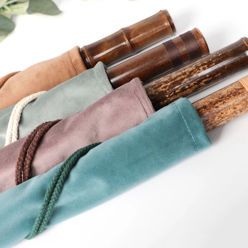 110x6.5cm Thick Velvet Flute Storage Bag Long Bamboo Flute Integrated Storage Protective Cover Flute Dustproof Bags