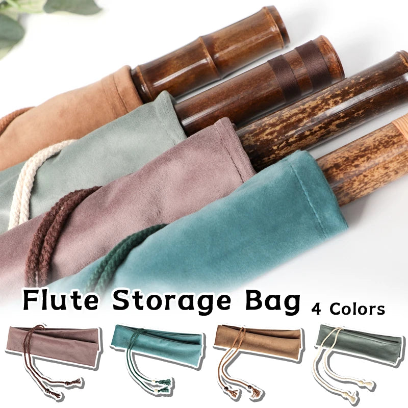 110x6.5cm Thick Velvet Flute Storage Bag Long Bamboo Flute Integrated Storage Protective Cover Flute Dustproof Bags