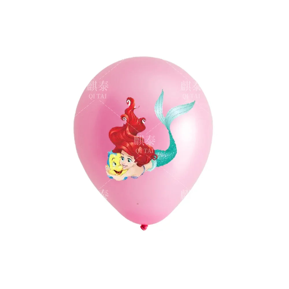20pcs Little Mermaid Latex Balloon Party Supplies Ariel Princess Party Balloons for Kids Birthday Party Decor