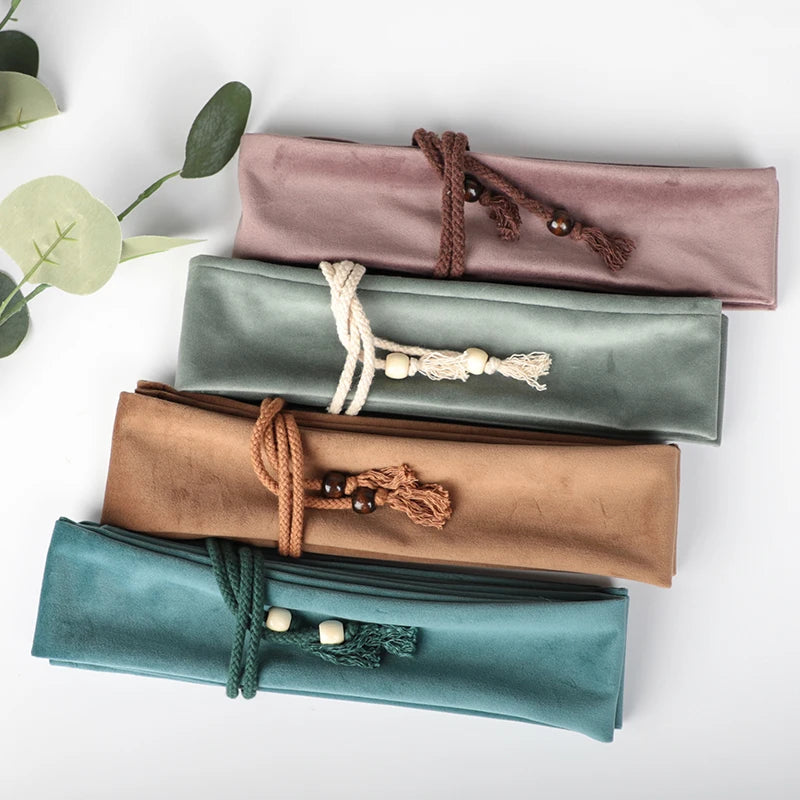 110x6.5cm Thick Velvet Flute Storage Bag Long Bamboo Flute Integrated Storage Protective Cover Flute Dustproof Bags