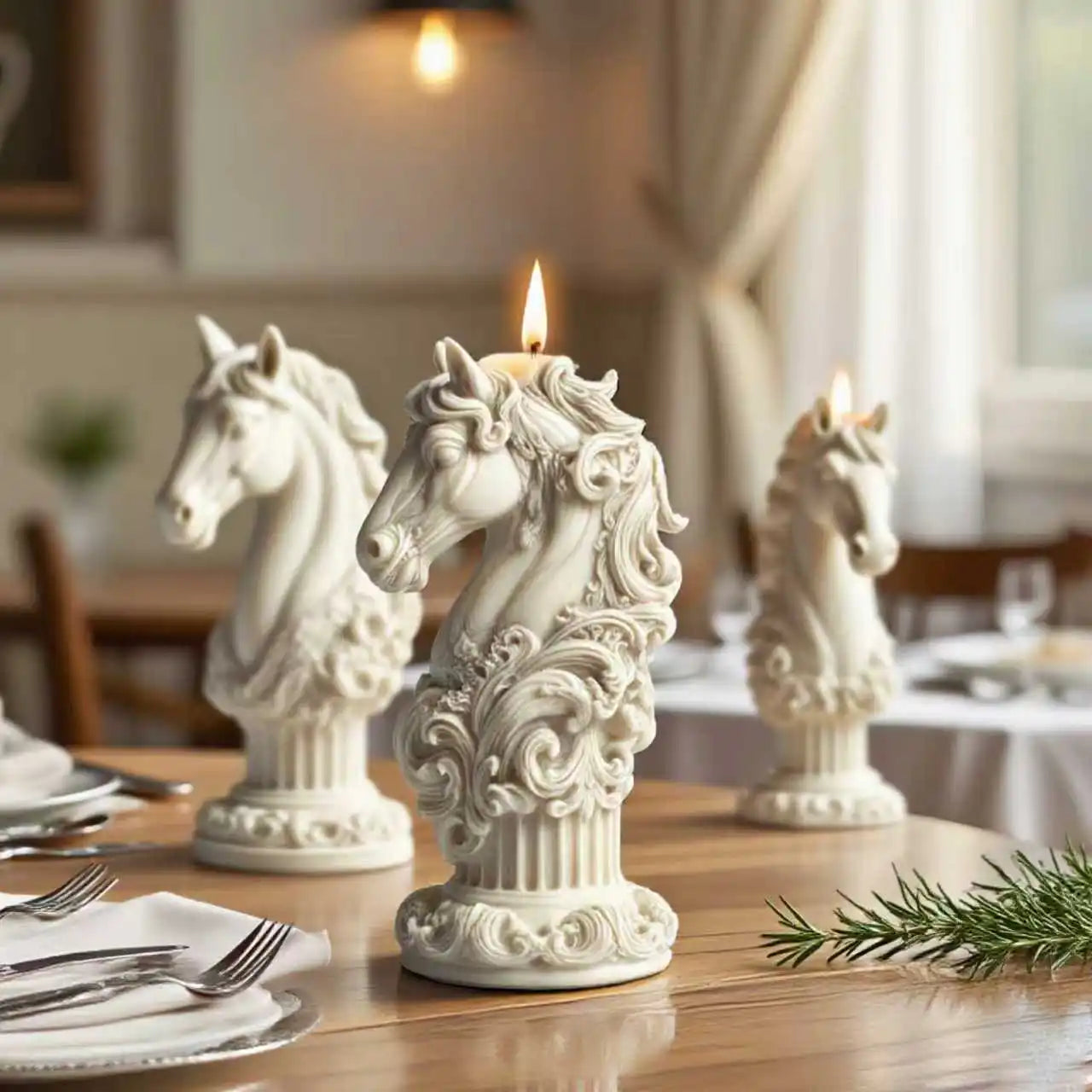 3D Exquisite Horse Head Silicone Mold for DIY Aromatherapy Candle Making Creative Home Decor Craft Mould for Resin Soap