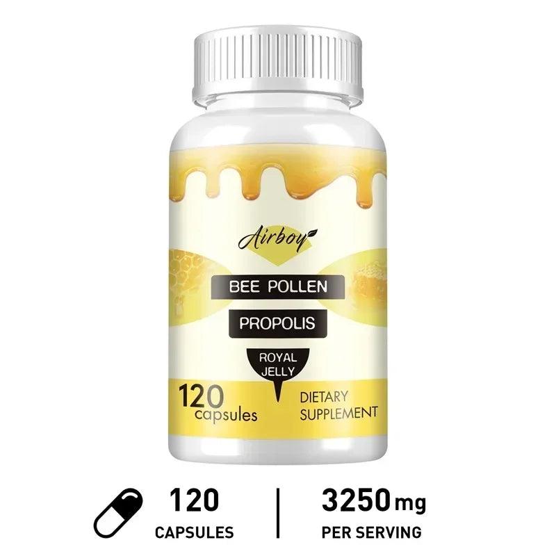 Bee Pollen with Propolis & Royal Jelly (Supplements)
💰 Price: €17.30
🍯 Natural bee pollen + royal jelly.
💪 Supports immunity & energy.
🌿 Rich in antioxidants for daily health.
