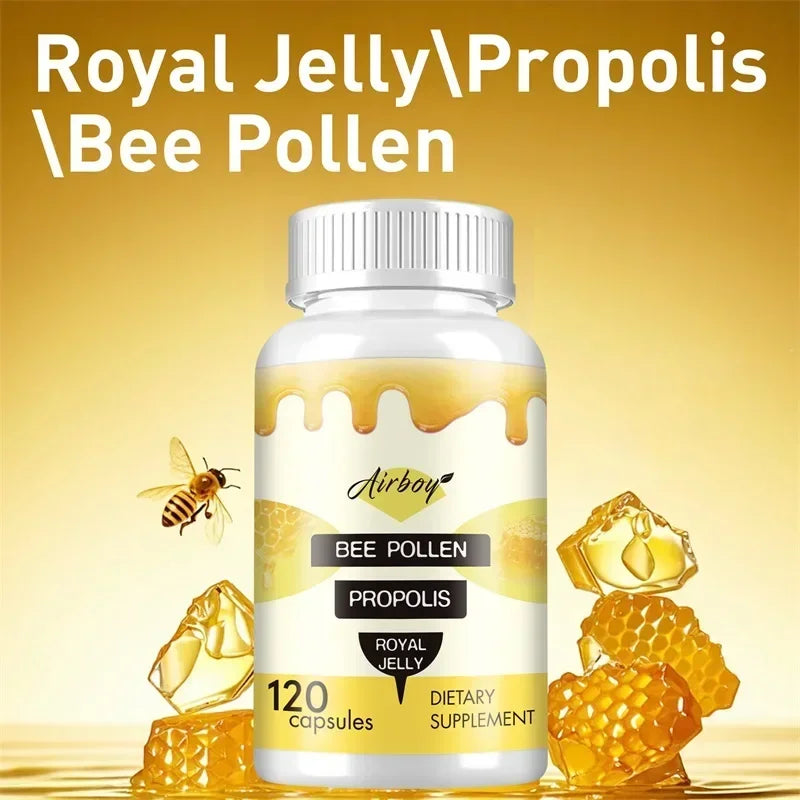 Bee Pollen with Propolis & Royal Jelly (Supplements)
💰 Price: €17.30
🍯 Natural bee pollen + royal jelly.
💪 Supports immunity & energy.
🌿 Rich in antioxidants for daily health.