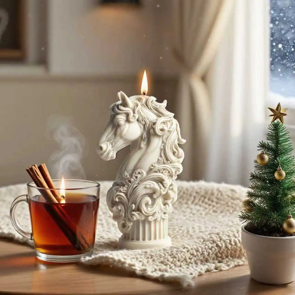 3D Exquisite Horse Head Silicone Mold for DIY Aromatherapy Candle Making Creative Home Decor Craft Mould for Resin Soap