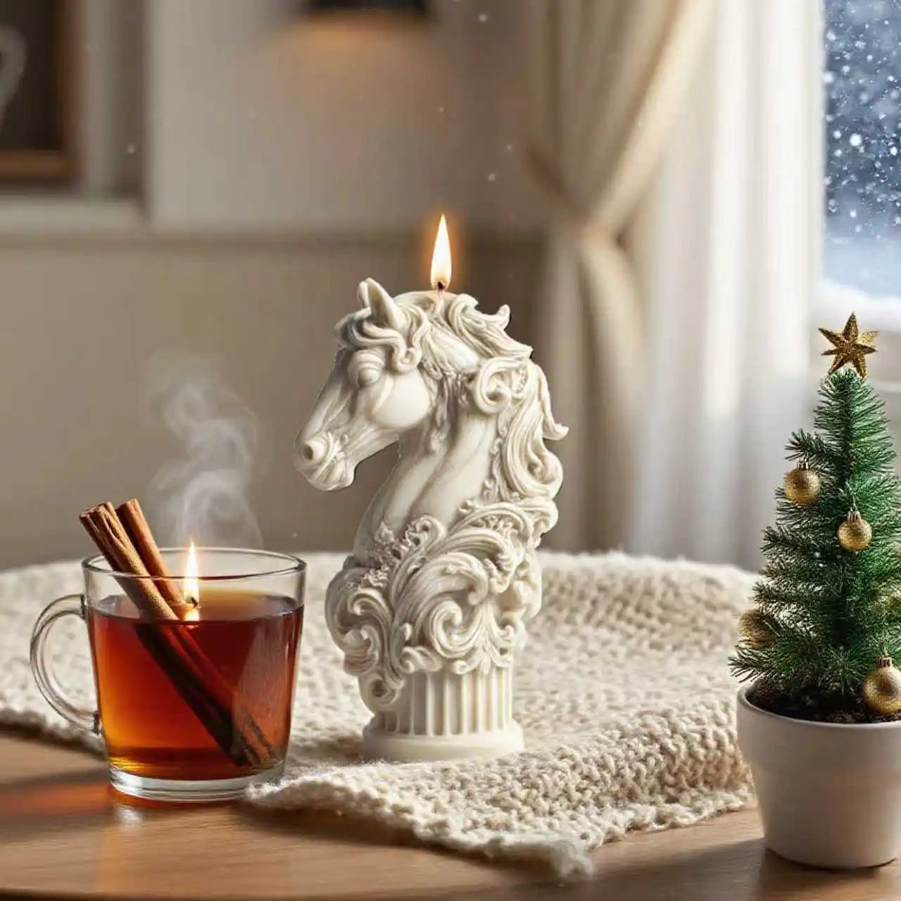 3D Exquisite Horse Head Silicone Mold for DIY Aromatherapy Candle Making Creative Home Decor Craft Mould for Resin Soap