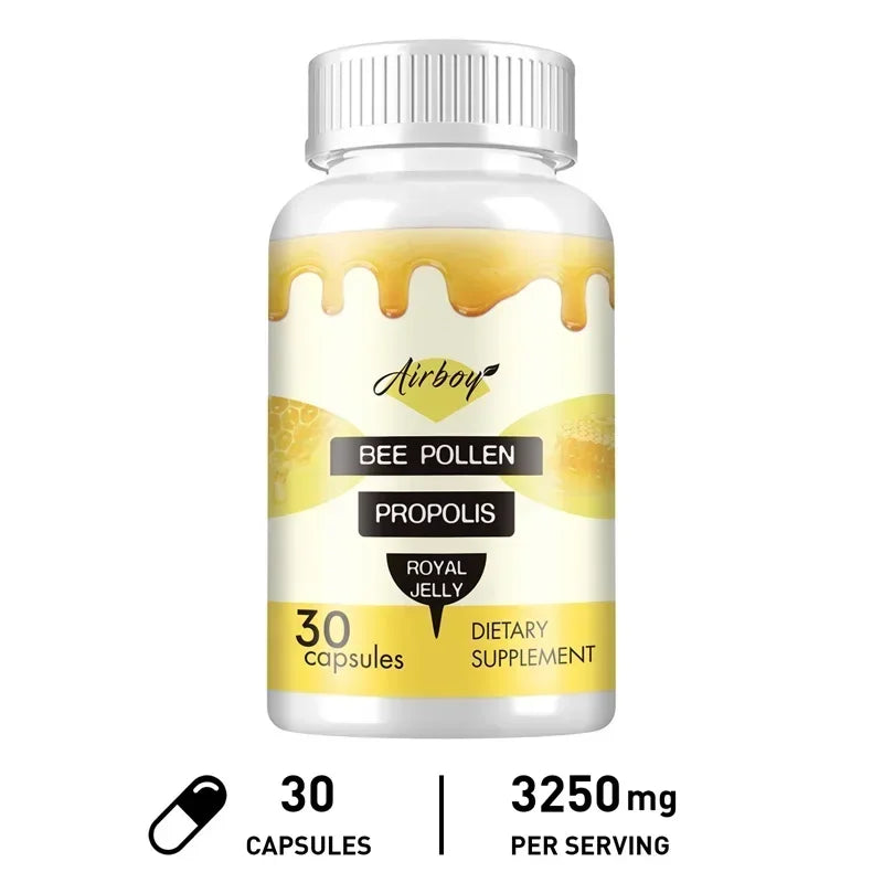 Bee Pollen with Propolis & Royal Jelly (Supplements)
💰 Price: €17.30
🍯 Natural bee pollen + royal jelly.
💪 Supports immunity & energy.
🌿 Rich in antioxidants for daily health.