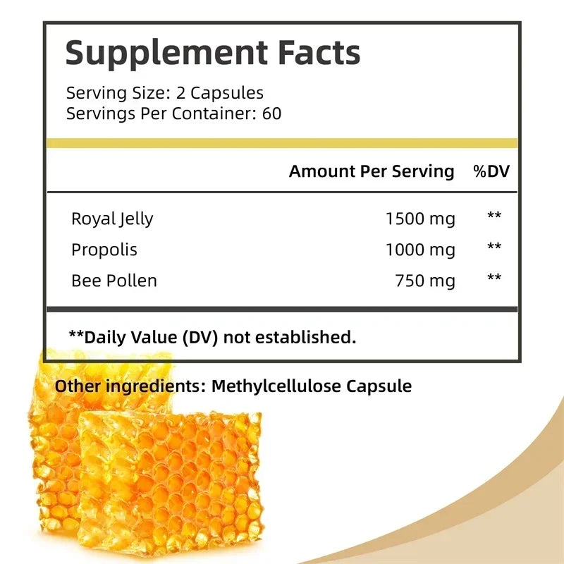 Bee Pollen with Propolis & Royal Jelly (Supplements)
💰 Price: €17.30
🍯 Natural bee pollen + royal jelly.
💪 Supports immunity & energy.
🌿 Rich in antioxidants for daily health.