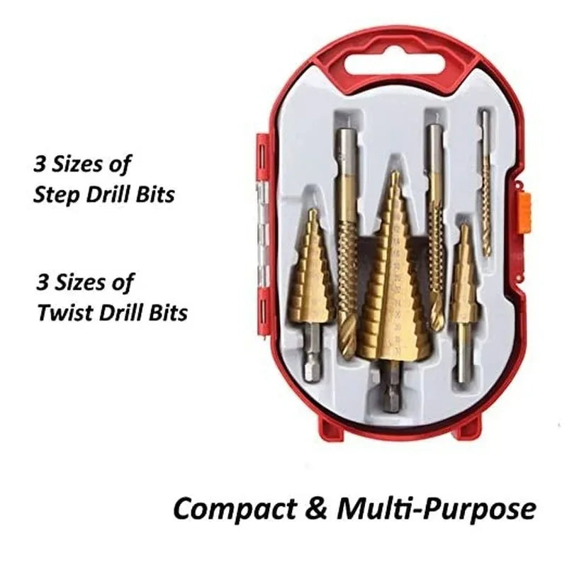6PCS Titanium Coated Drill Bit Set

⚙️ High-quality step drill bits in 3 sizes.
Perfect for woodworking, metalworking, and DIY projects.

💶 Price: €14.99 – €18.99