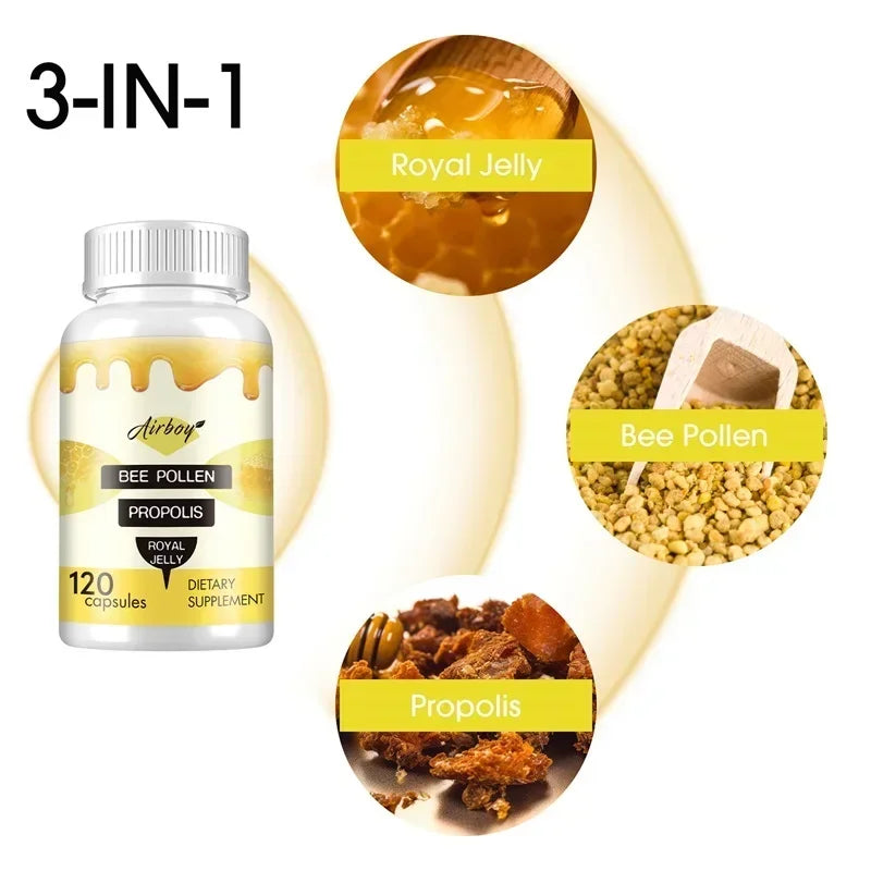 Bee Pollen with Propolis & Royal Jelly (Supplements)
💰 Price: €17.30
🍯 Natural bee pollen + royal jelly.
💪 Supports immunity & energy.
🌿 Rich in antioxidants for daily health.