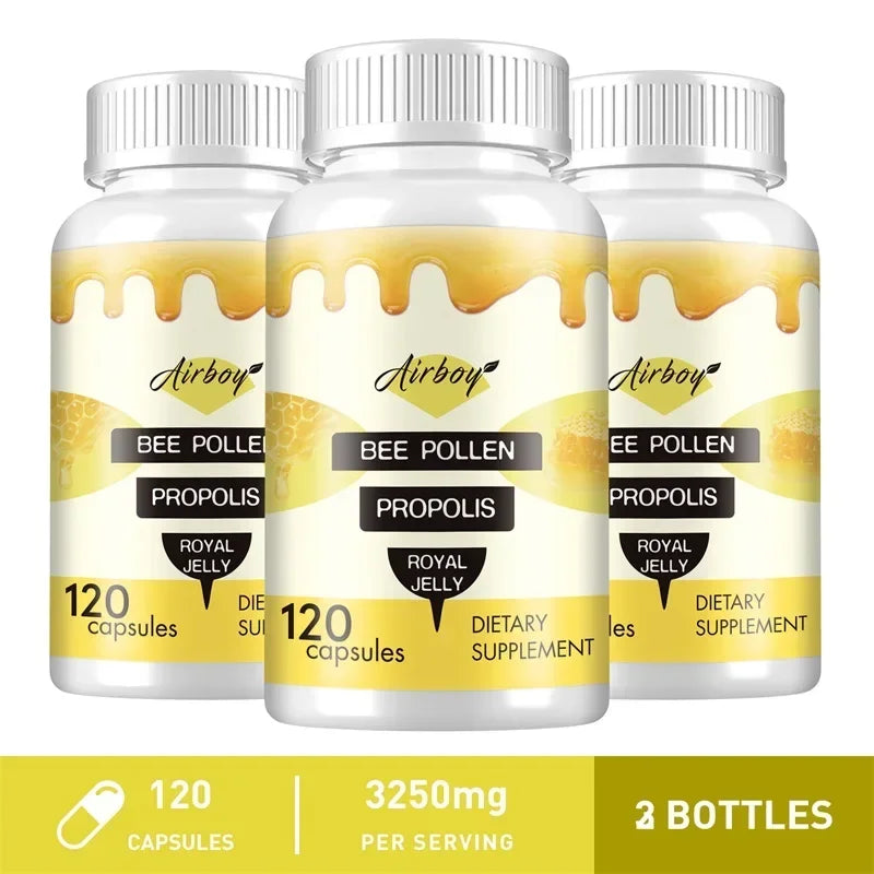 Bee Pollen with Propolis & Royal Jelly (Supplements)
💰 Price: €17.30
🍯 Natural bee pollen + royal jelly.
💪 Supports immunity & energy.
🌿 Rich in antioxidants for daily health.